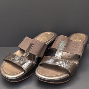 Nike Air/Cole Haan Woman's Brown Wedge Slingback Sandals,Size 7 B.